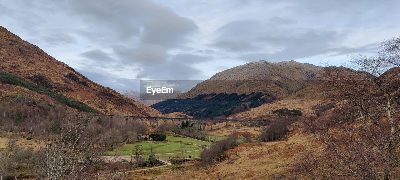 Scenic view of mountains against sky