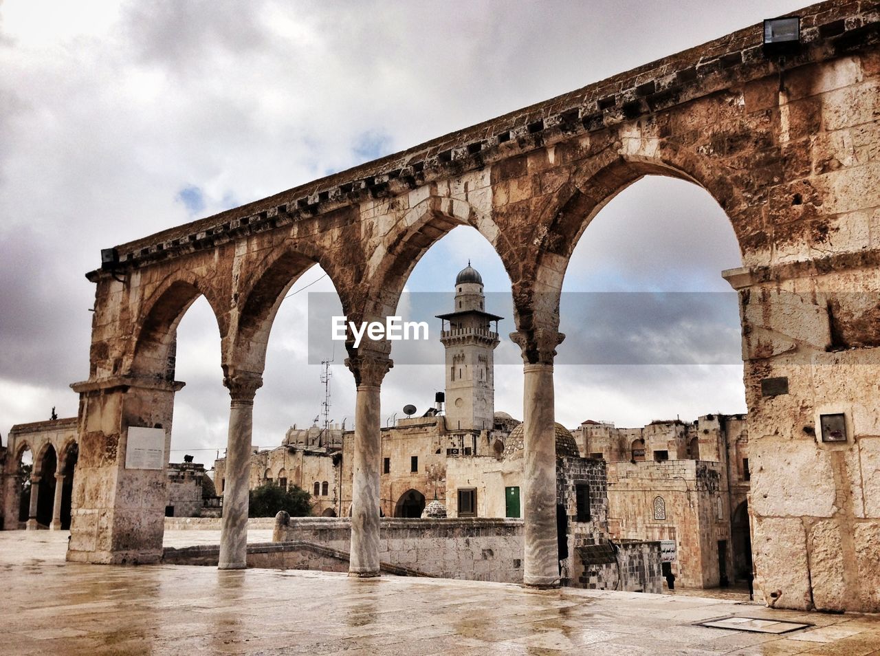 Arch structure at al-aqsa mosque against sky