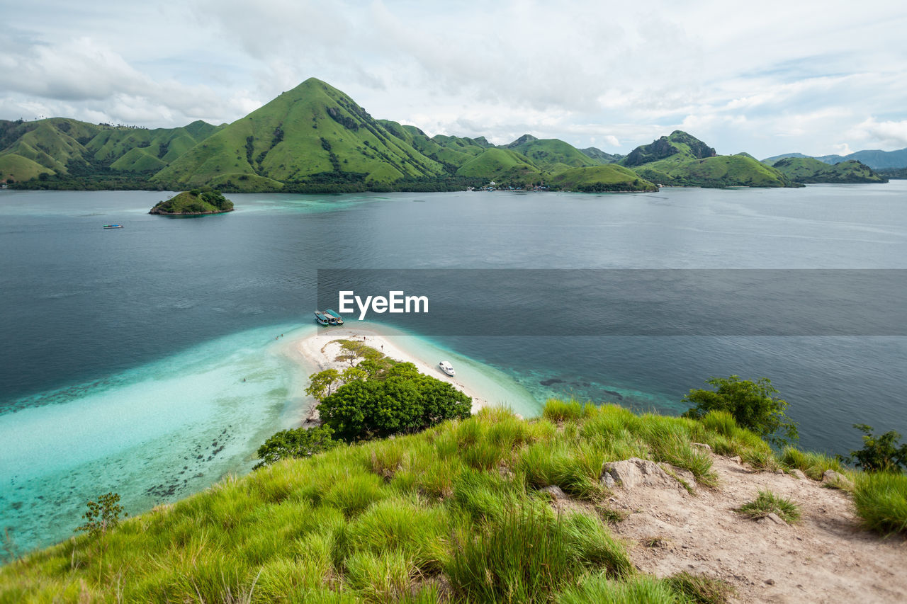 SCENIC VIEW OF SEA AND MOUNTAIN AGAINST SKY