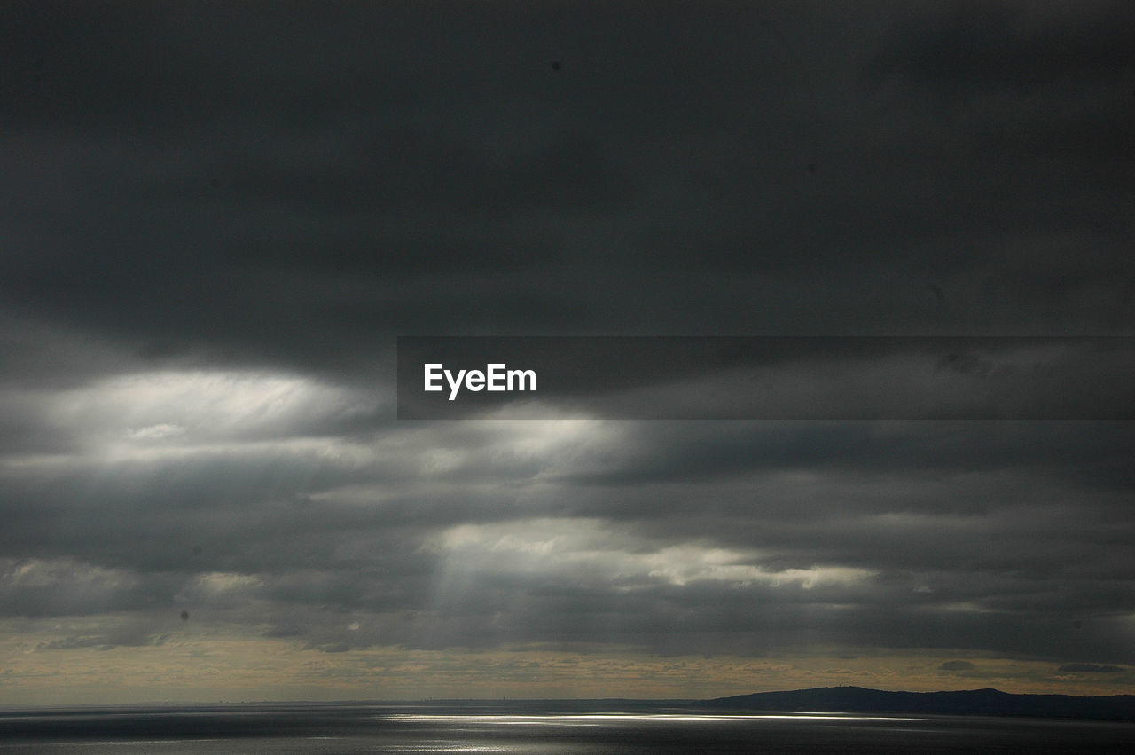 SCENIC VIEW OF SEA AGAINST STORM CLOUDS