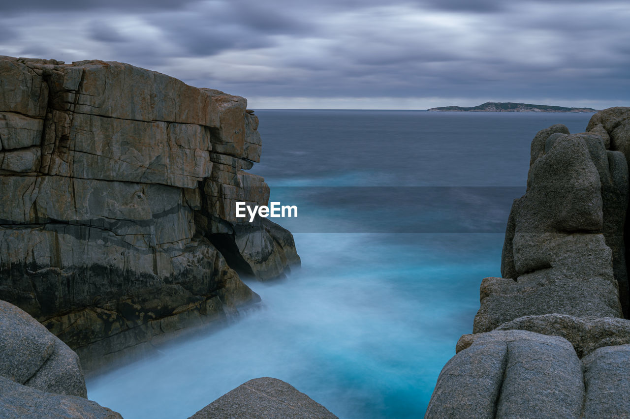 PANORAMIC VIEW OF SEA AND ROCKS