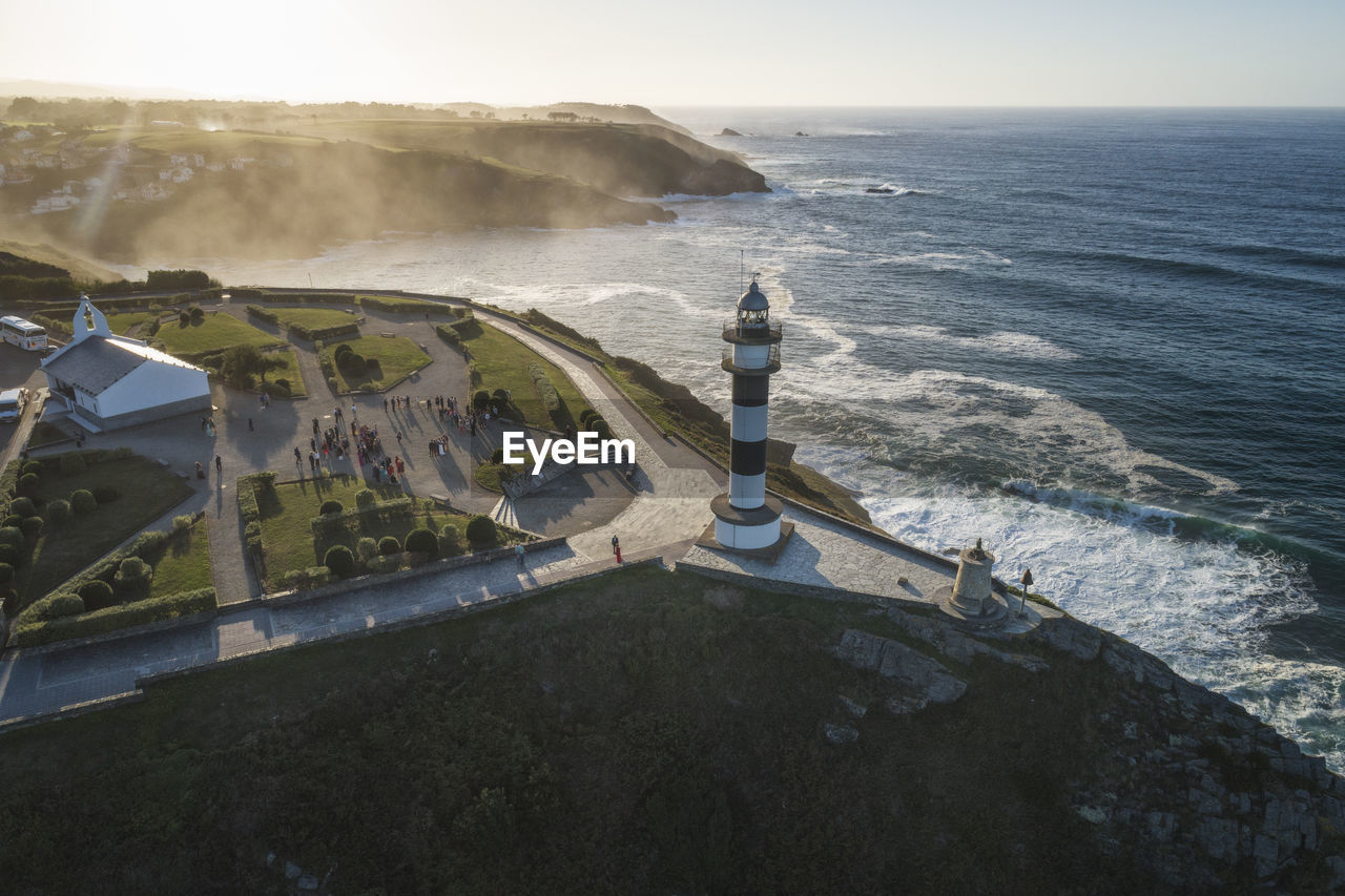 Ortiguera light tower from aerial view