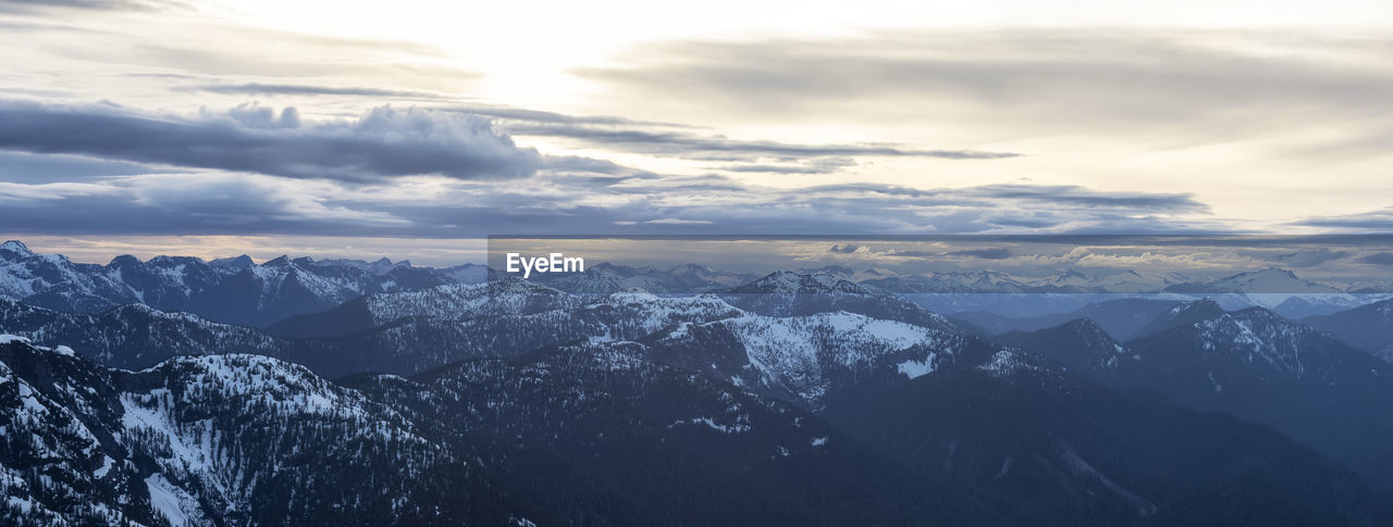 AERIAL VIEW OF SNOWCAPPED MOUNTAIN AGAINST SKY