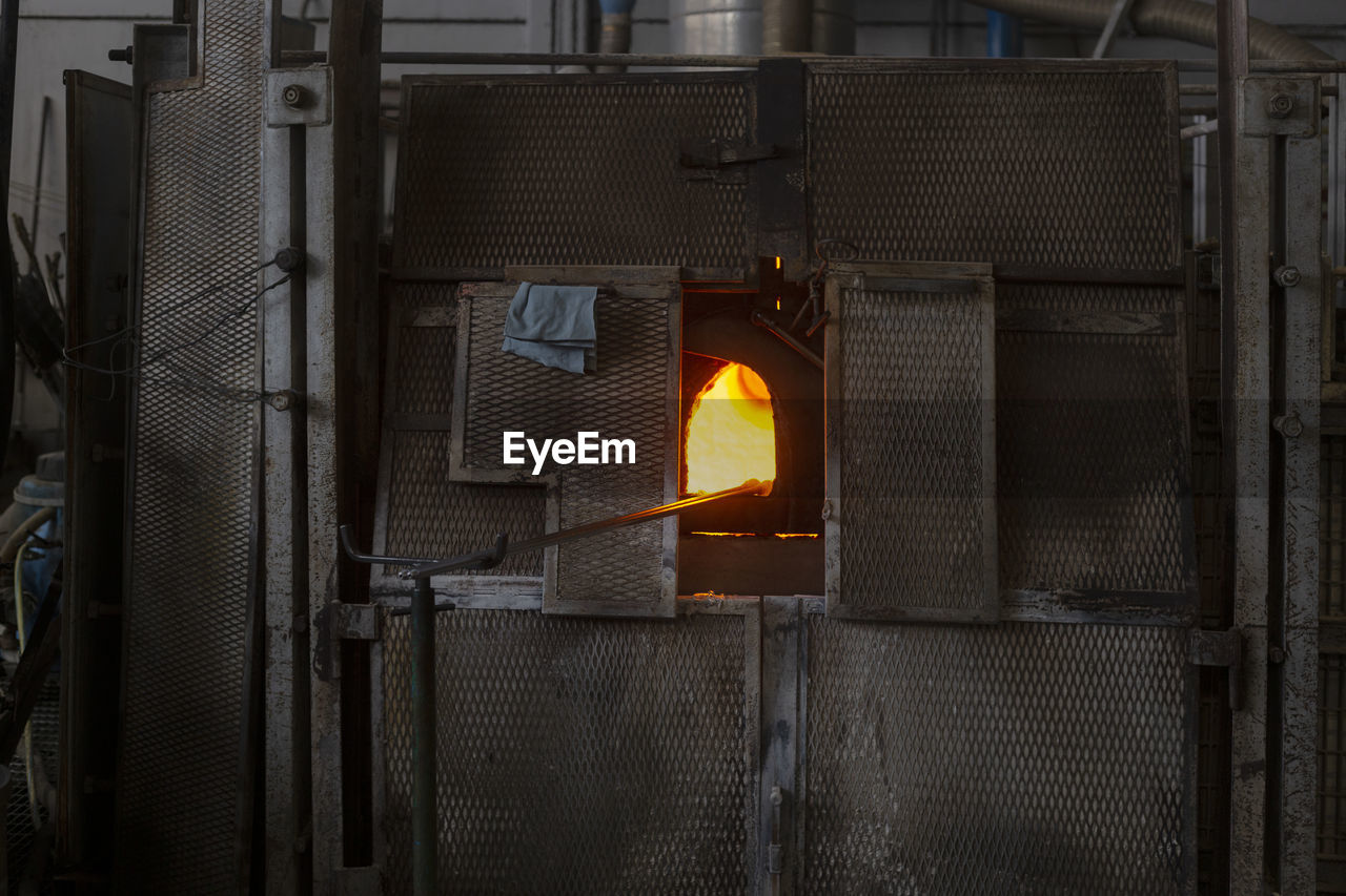 Close up of an oven for the crystal processing