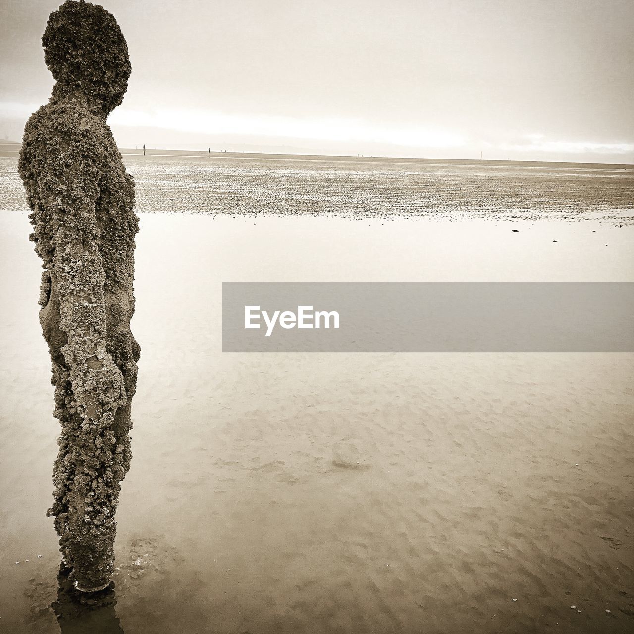 WOMAN STANDING ON BEACH AGAINST SEA