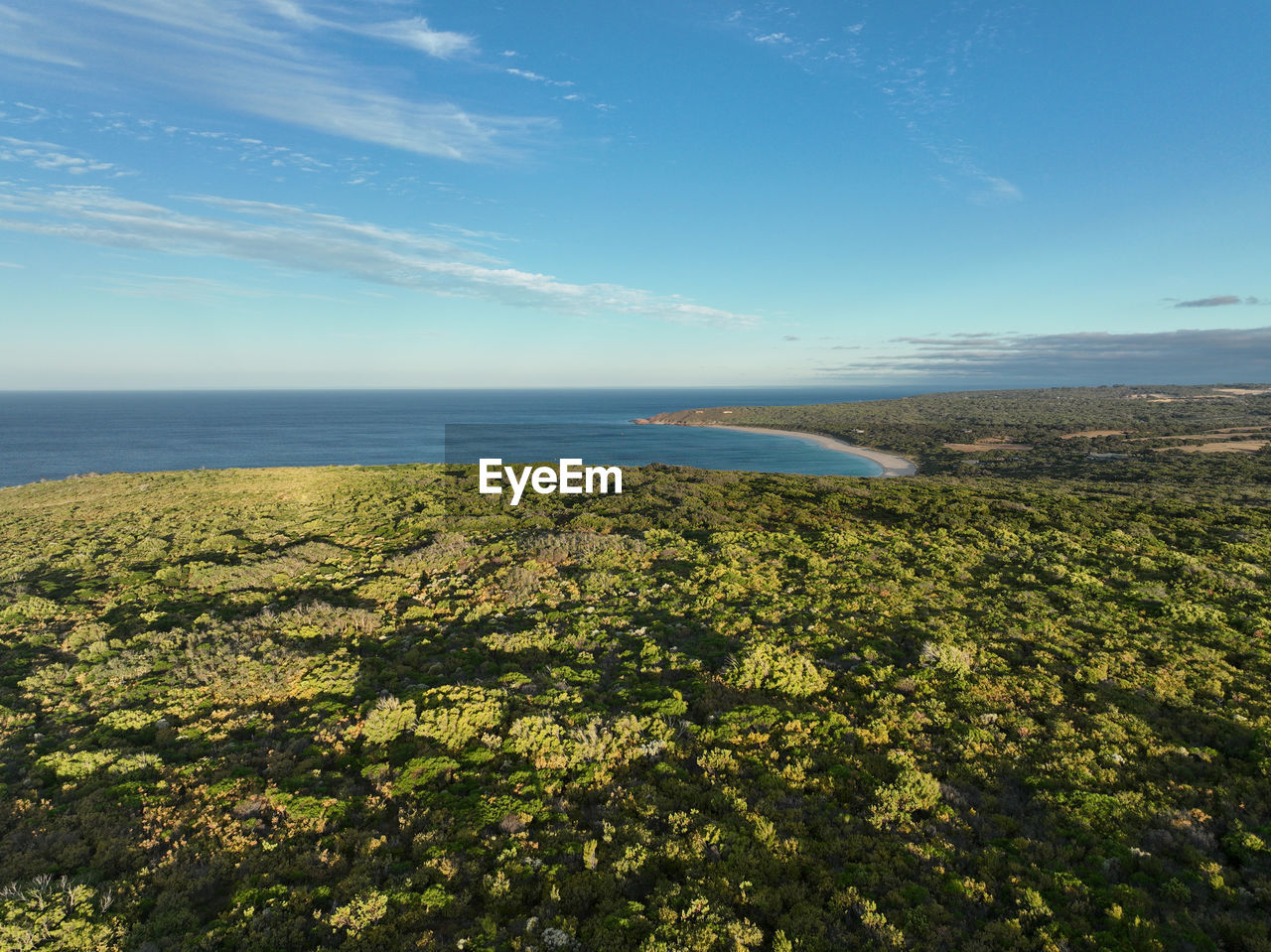 scenic view of sea against blue sky