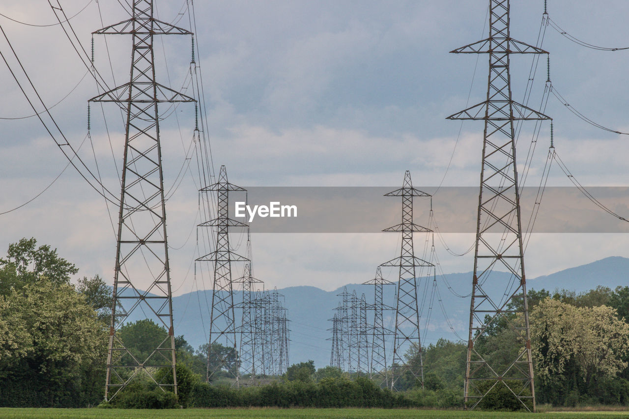 Power lines used to distribute electricity