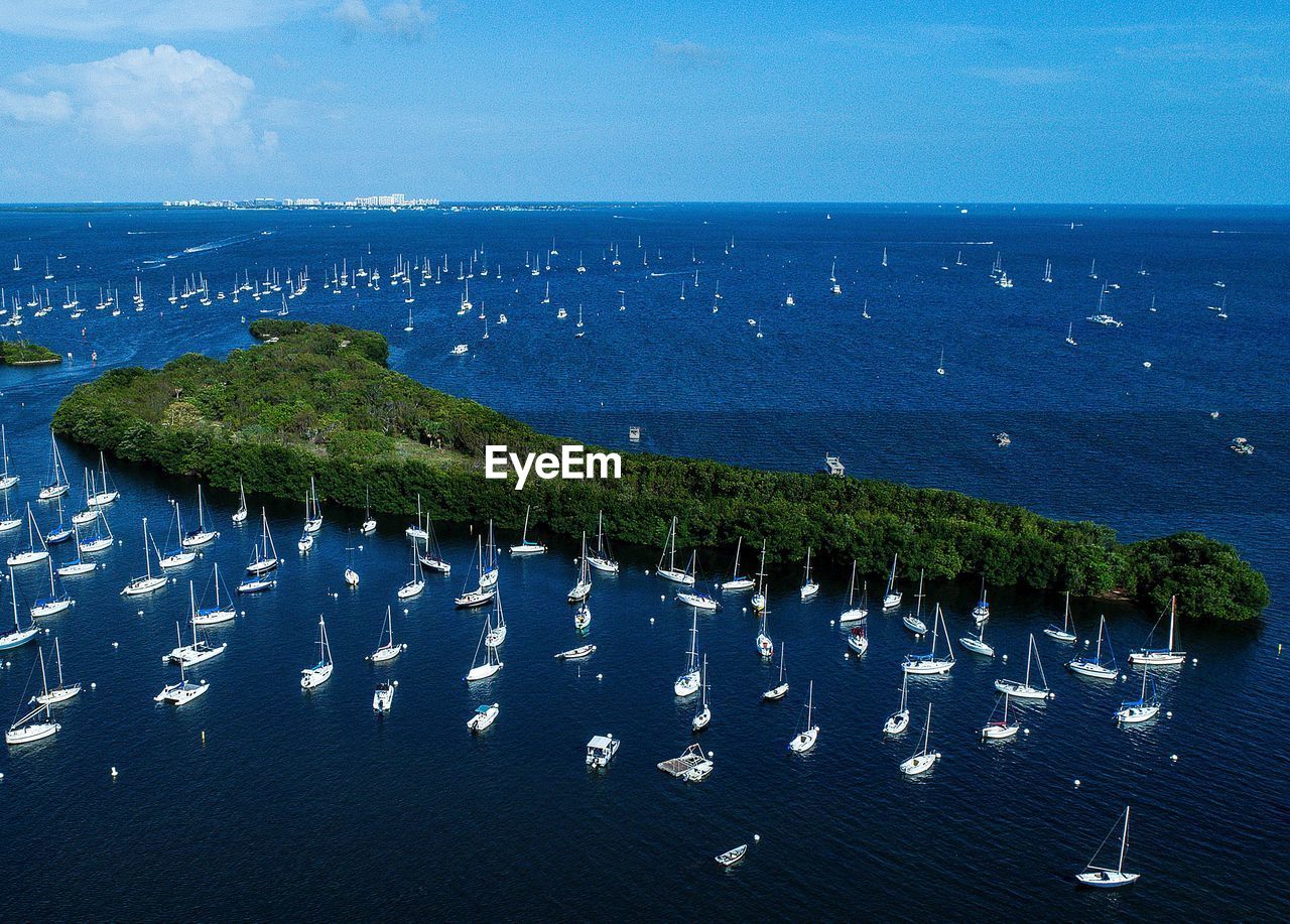 HIGH ANGLE VIEW OF SEA AGAINST SKY