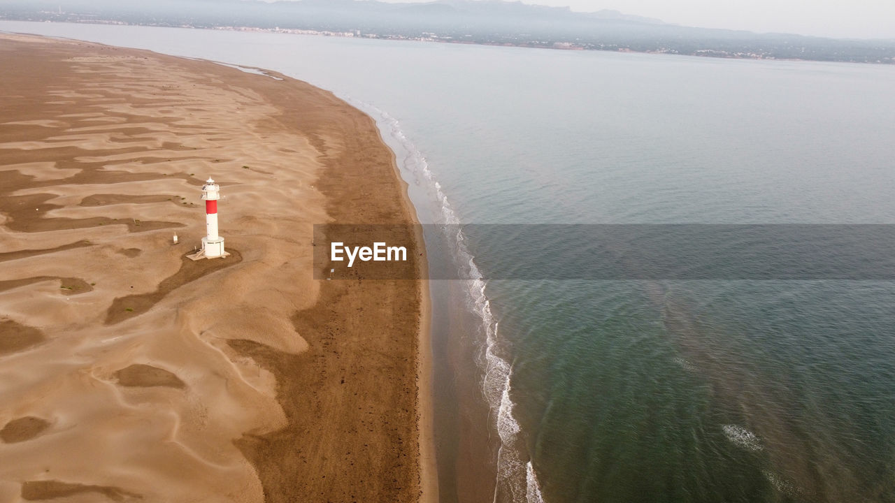 HIGH ANGLE VIEW OF SEA SHORE ON BEACH