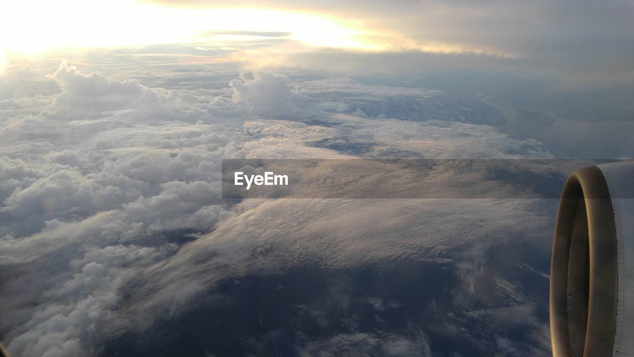 Aerial view of clouds over landscape