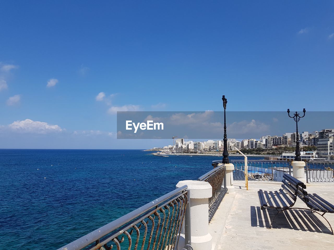 VIEW OF SEA AGAINST BLUE SKY