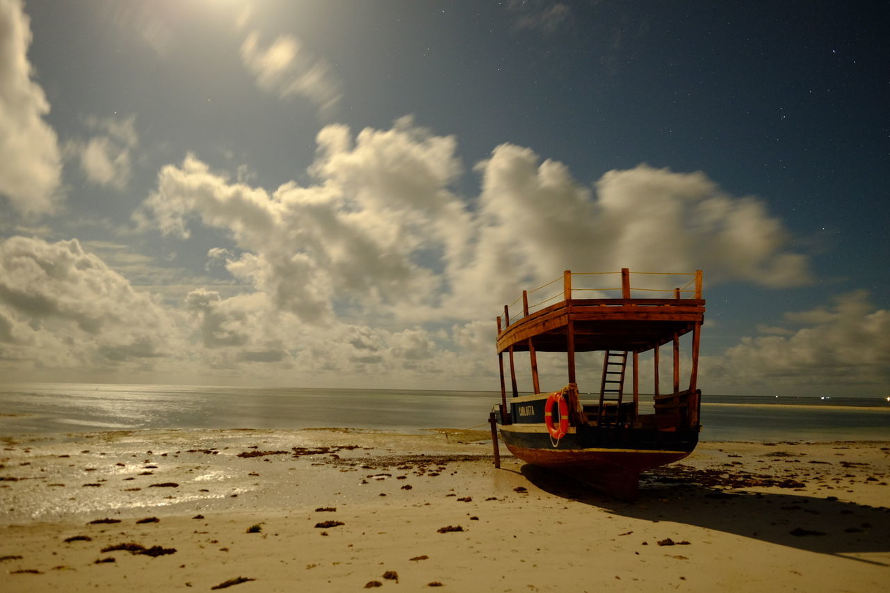 VIEW OF BEACH AT SUNSET