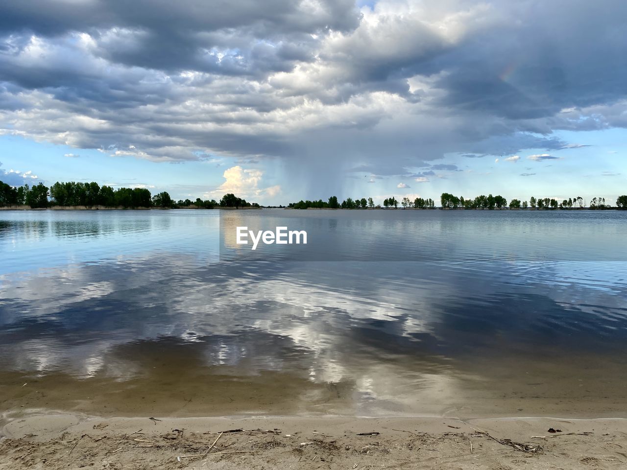 SCENIC VIEW OF CALM LAKE AGAINST SKY