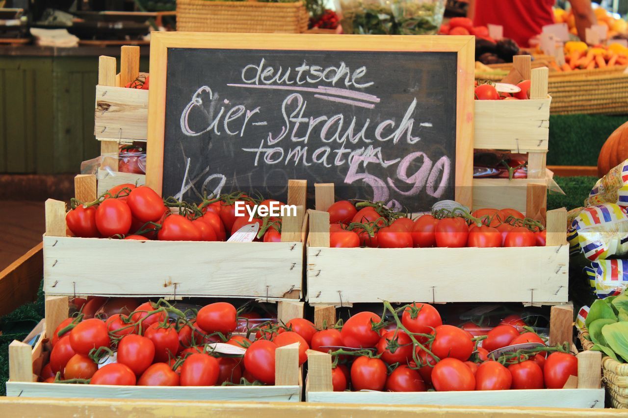 HIGH ANGLE VIEW OF MARKET STALL FOR SALE