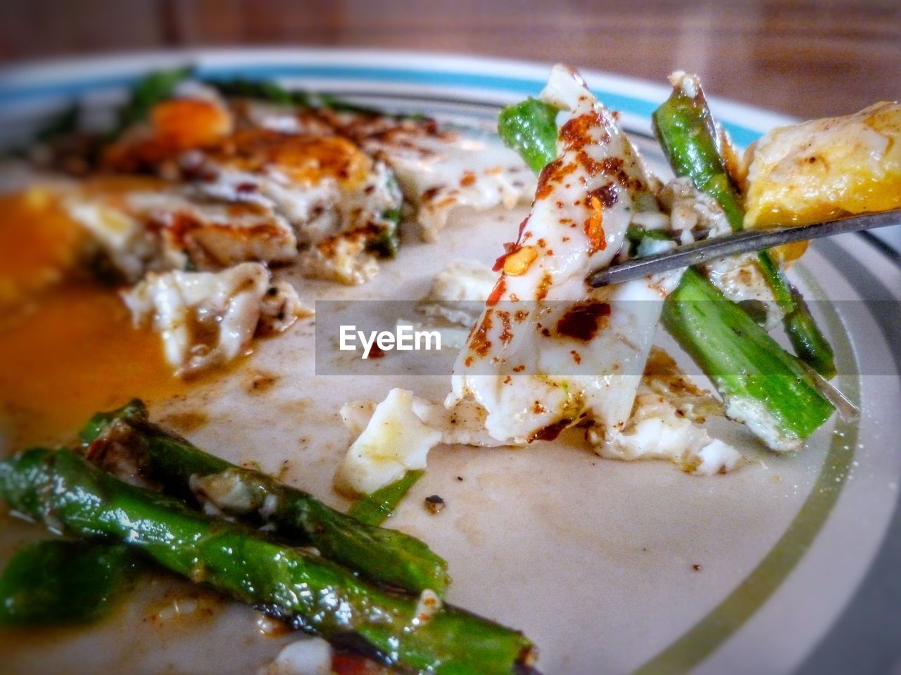 Detail shot of food in plate