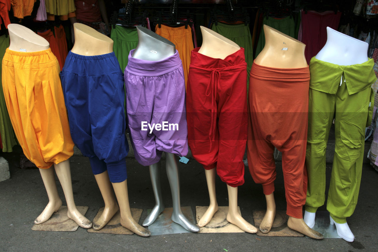 Colorful pants display at chatuchak market - sometimes called the weekend market 