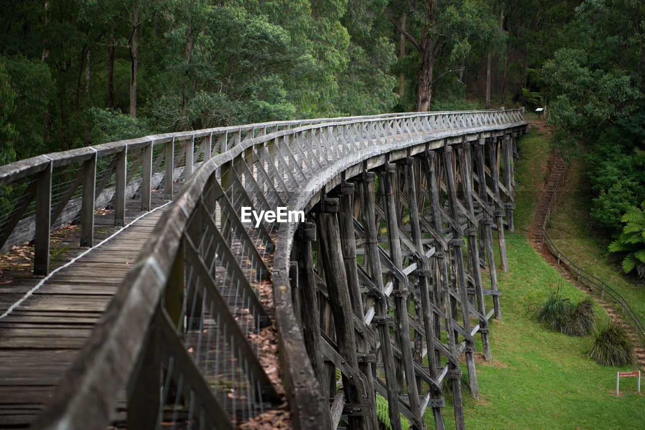 View of old trestle bridge