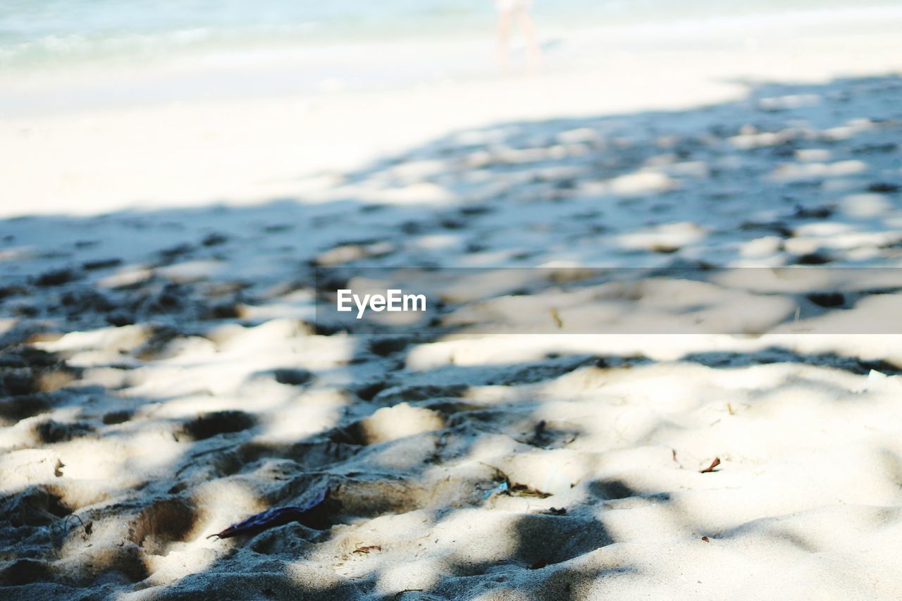 CLOSE-UP OF WATER ON BEACH