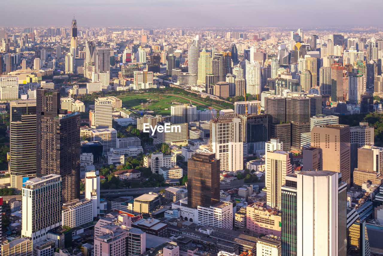 aerial view of cityscape against sky