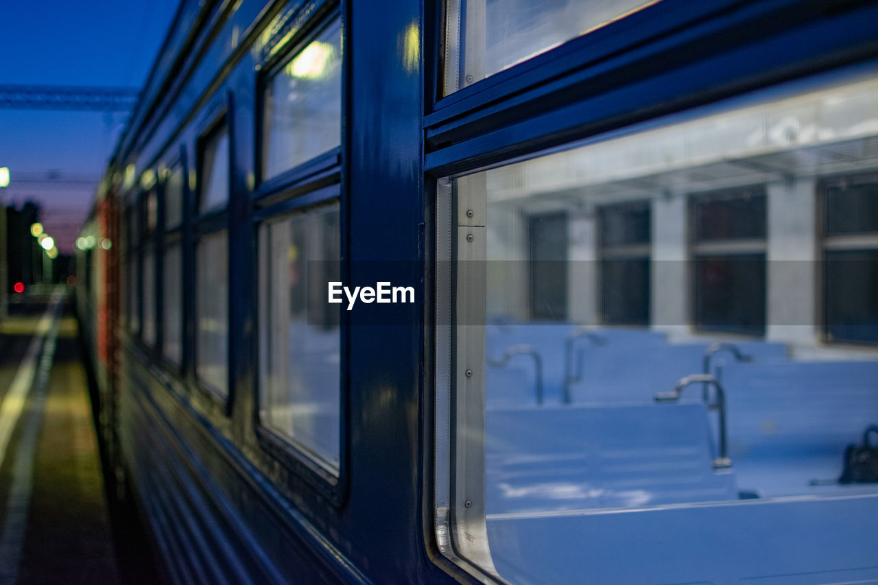 Train at railroad station platform