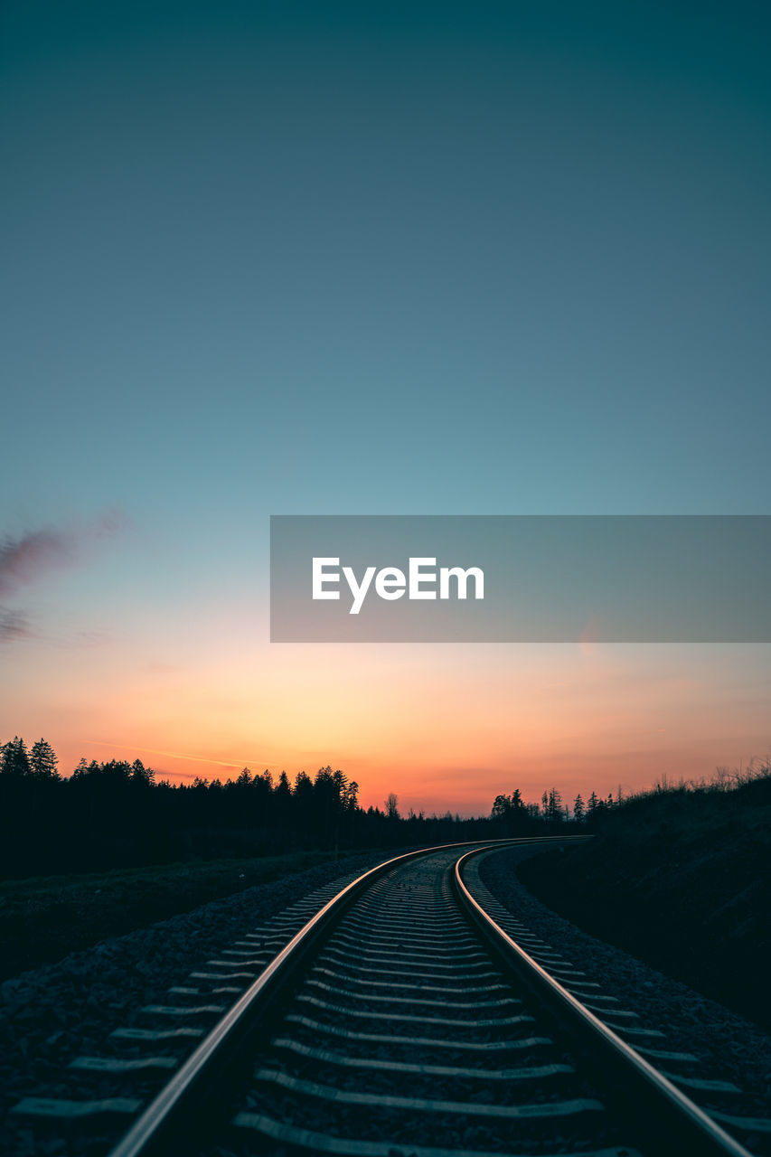 Rail tracks and beautiful sunset