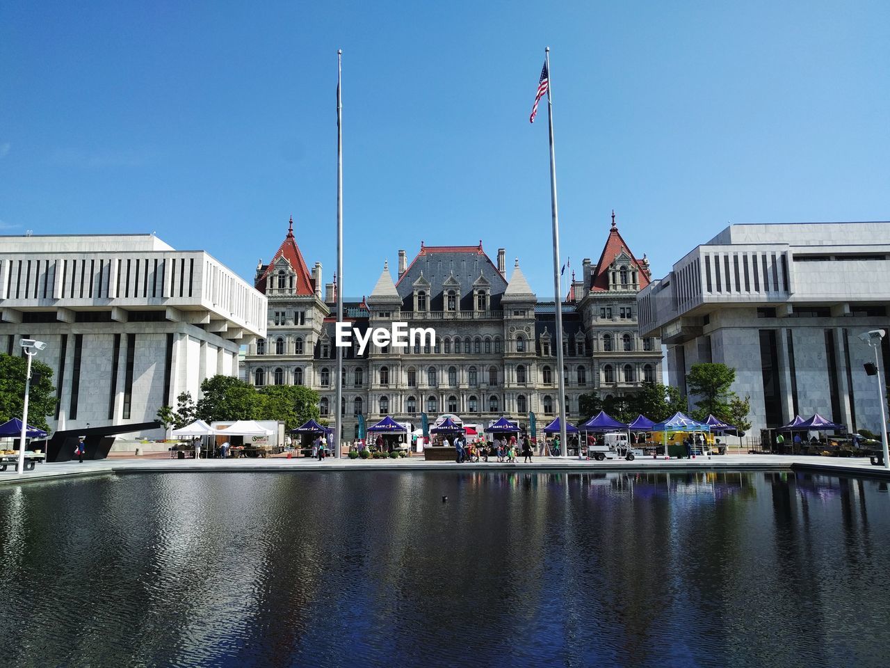 VIEW OF FLAGS AGAINST CLEAR SKY