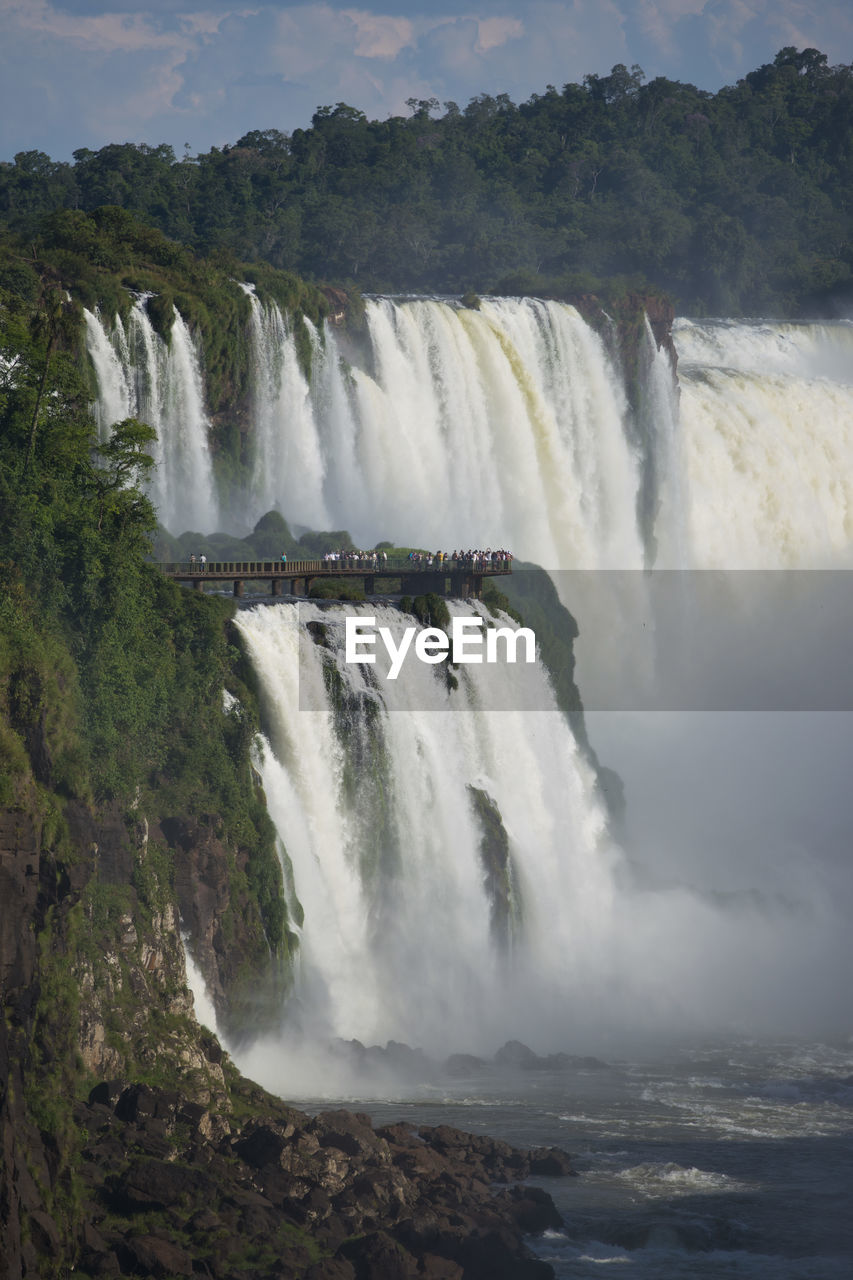 Scenic view of waterfall