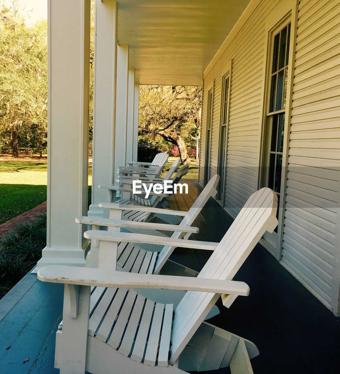 Adirondack chairs at porch