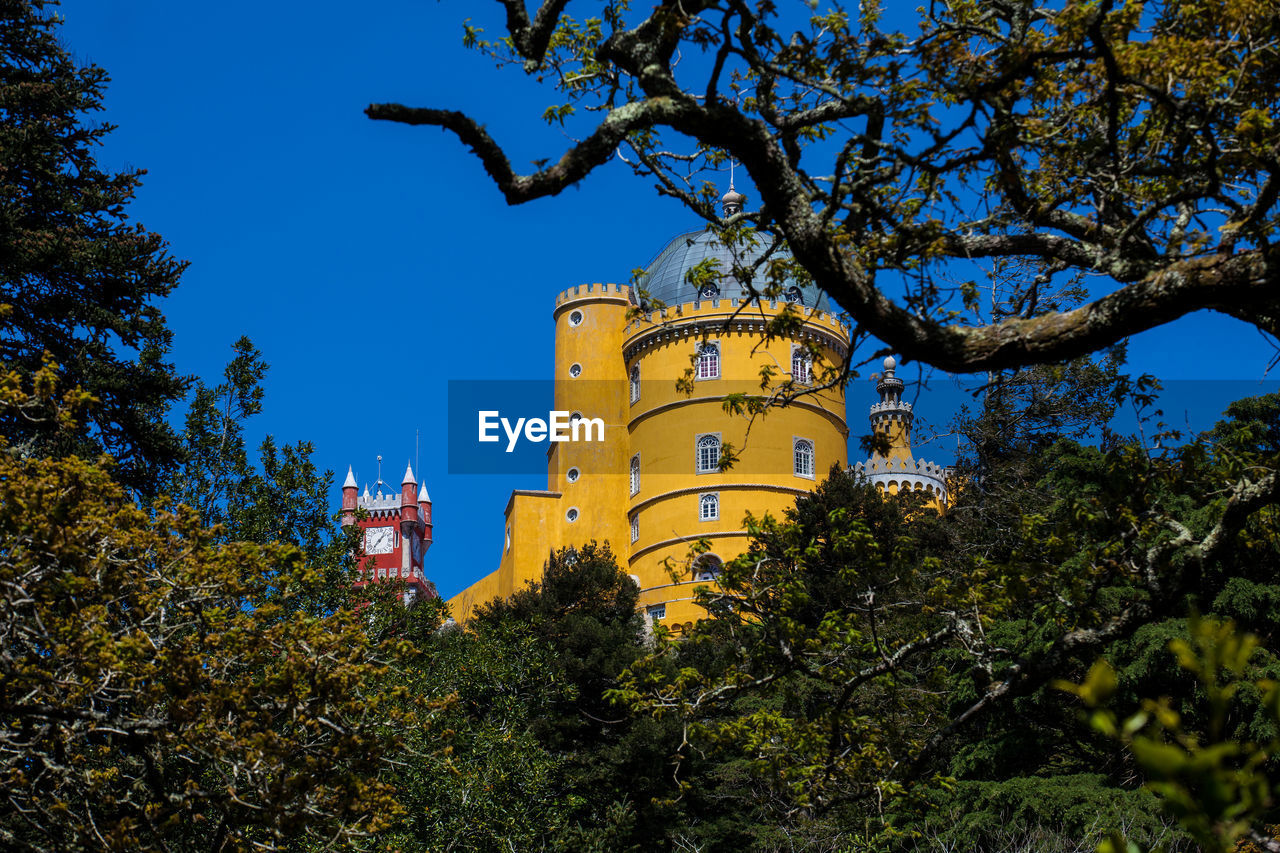 Sintra portugal may 2018 pena palace seen from the gardens of pena park at  sintra