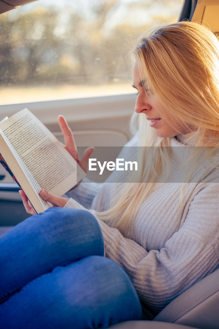 young woman using laptop