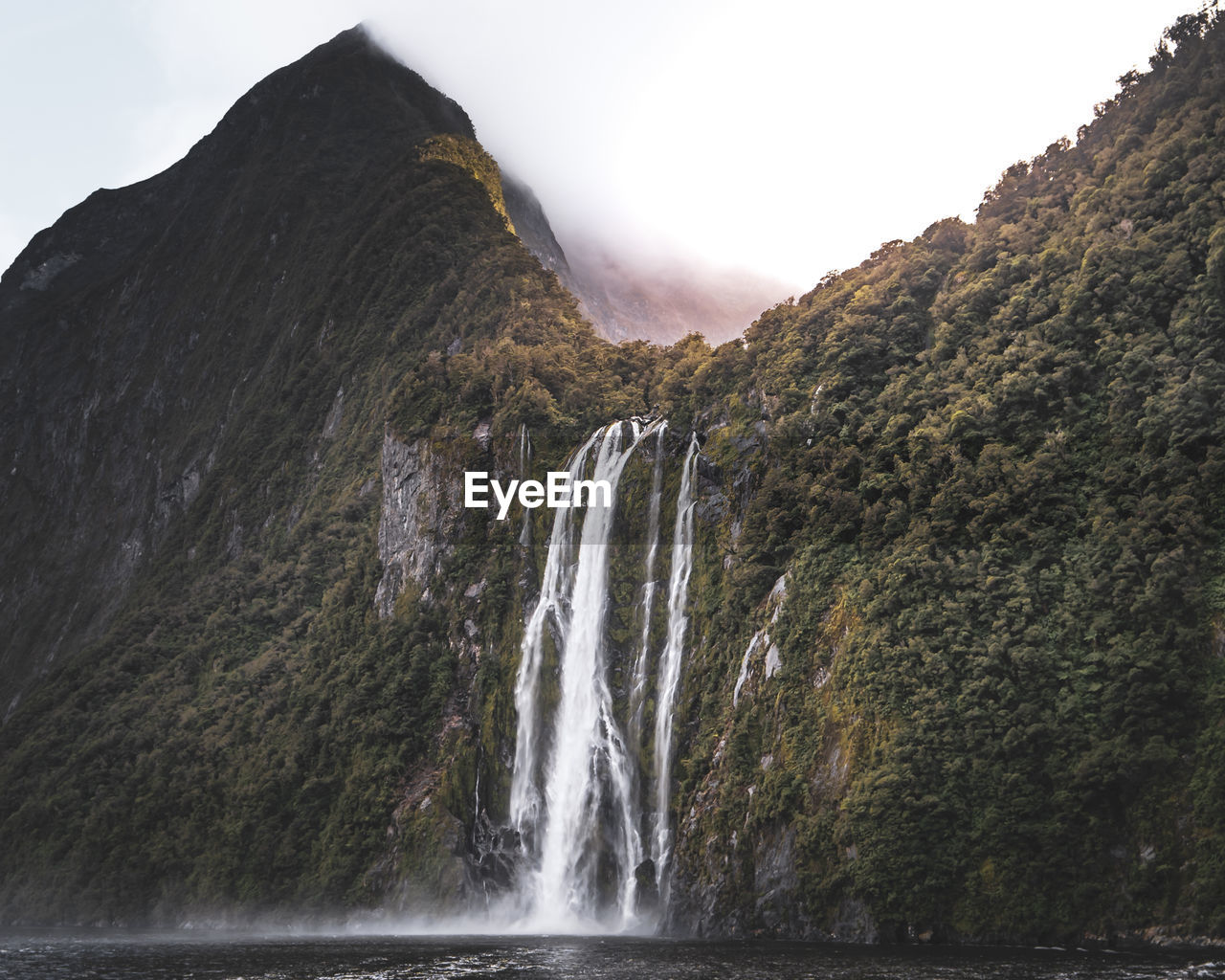 Scenic view of waterfall