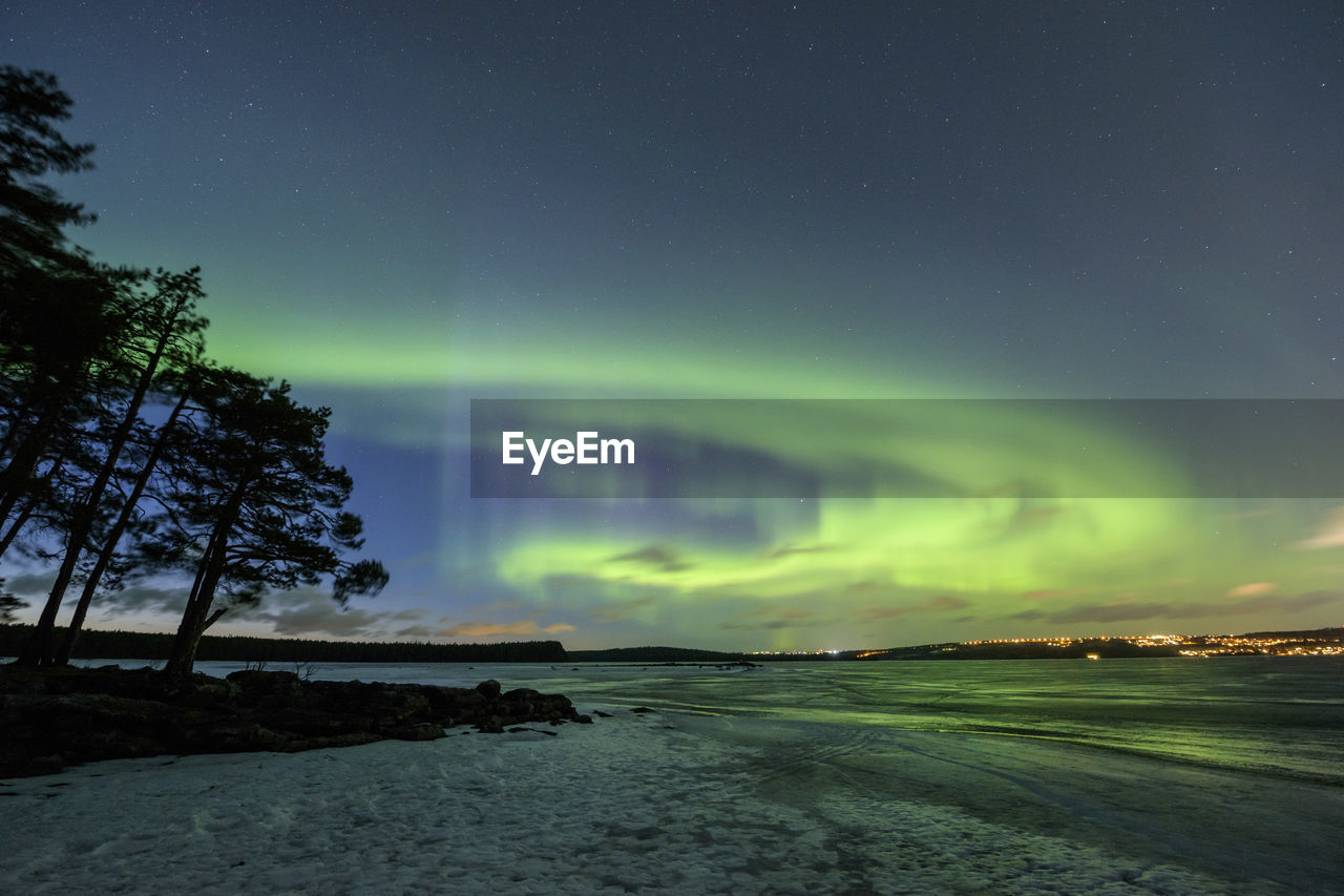 Dramatic sky at night in sweden