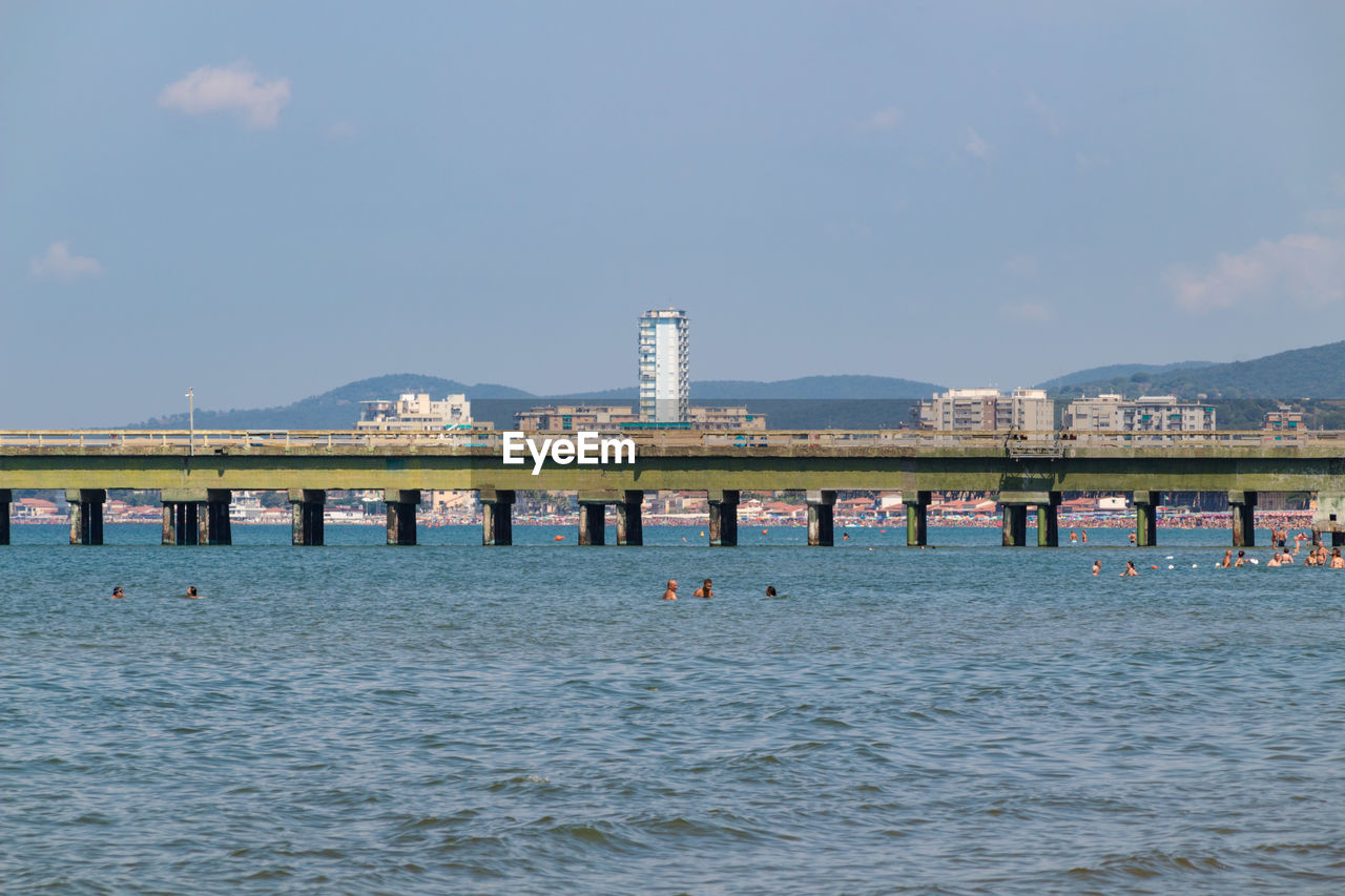 Pier over sea against sky