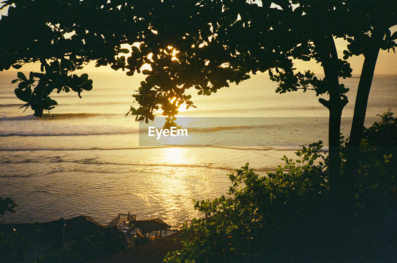 Scenic view of the ocean during sunset