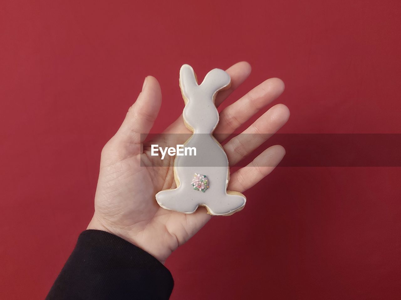 CLOSE-UP OF HUMAN HAND HOLDING RED COLORED BACKGROUND