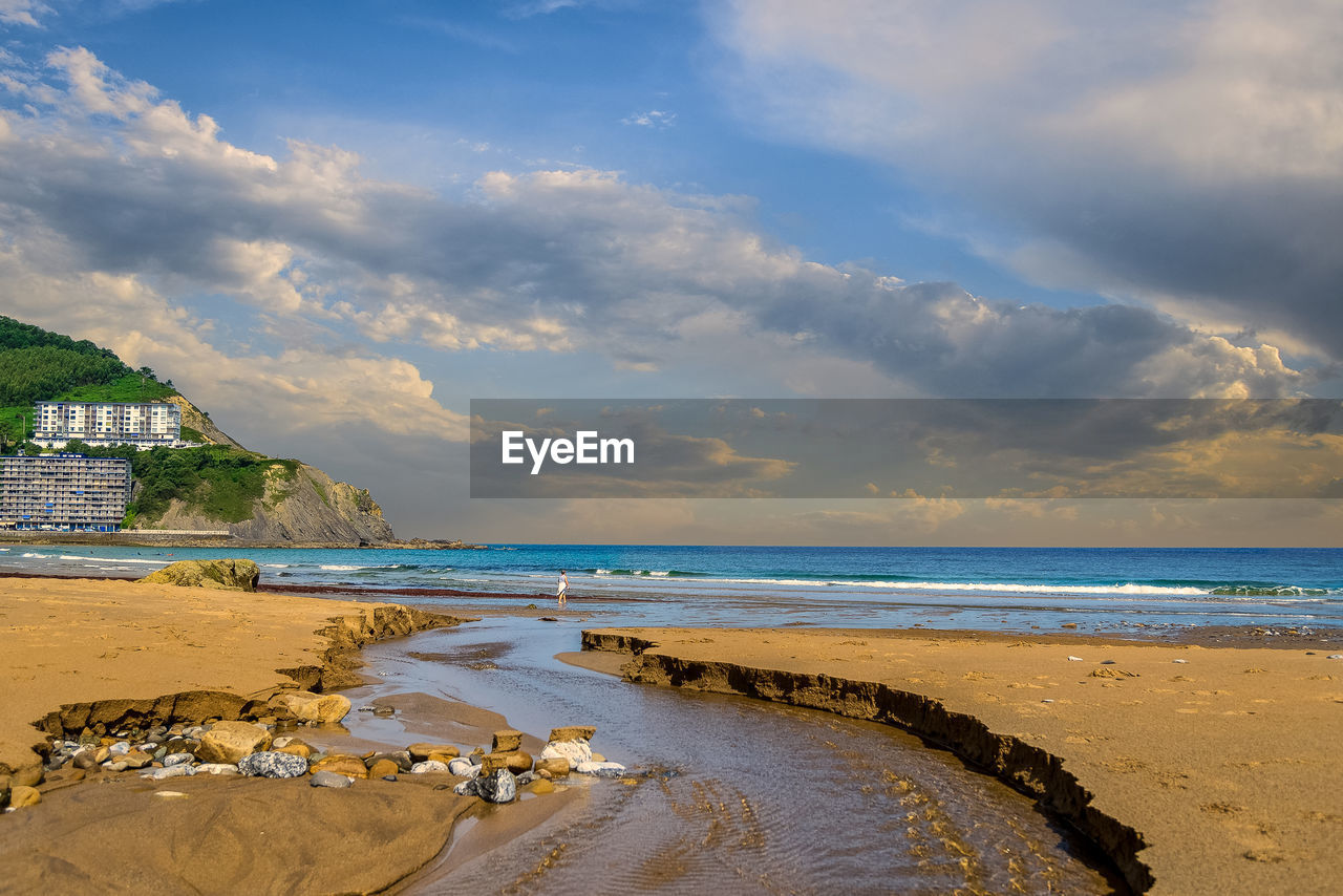 Scenic view of beach against sky