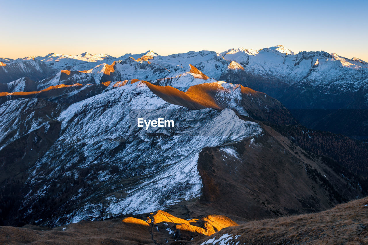 Scenic view of snowcapped mountains