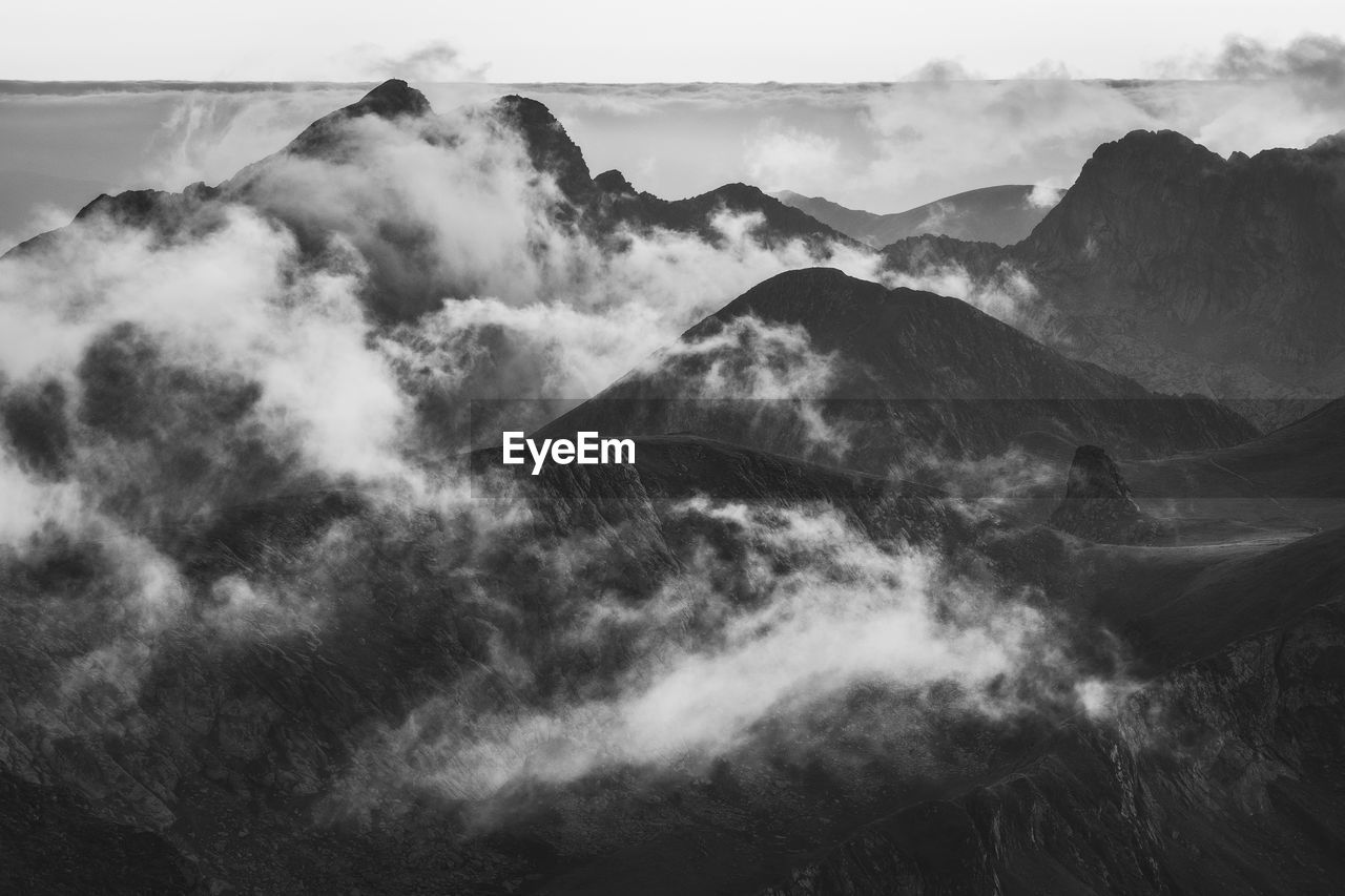 Moody landscape from carpathian mountains, romania.