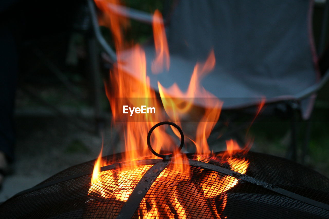 Close-up of bonfire