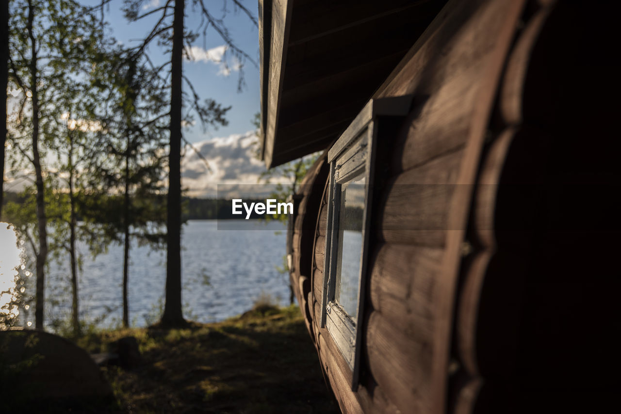 VIEW OF TRAIN BY LAKE