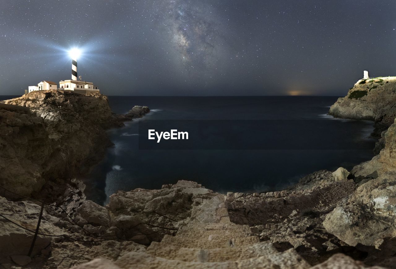 scenic view of sea against sky at dusk