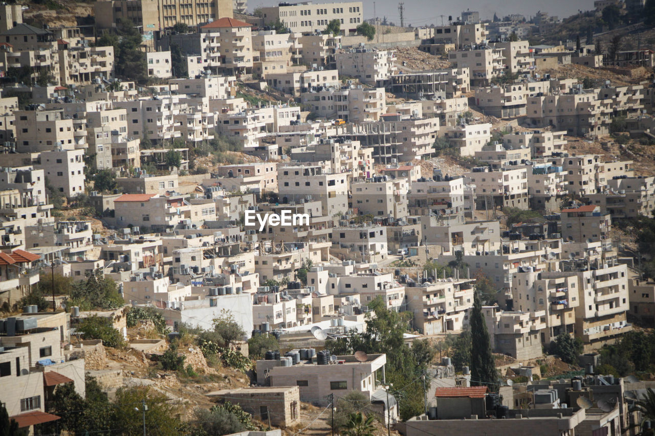 HIGH ANGLE SHOT OF TOWNSCAPE