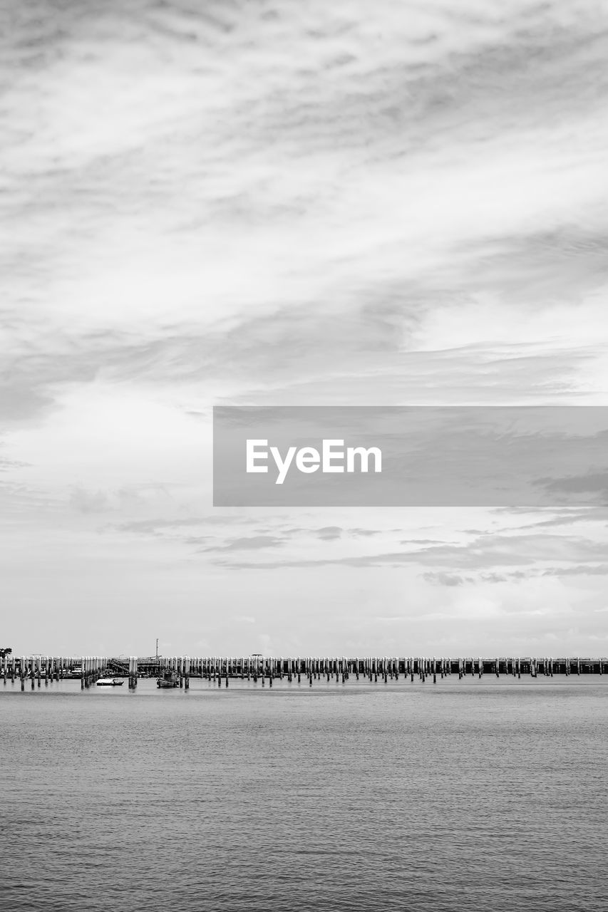 PIER ON SEA AGAINST SKY