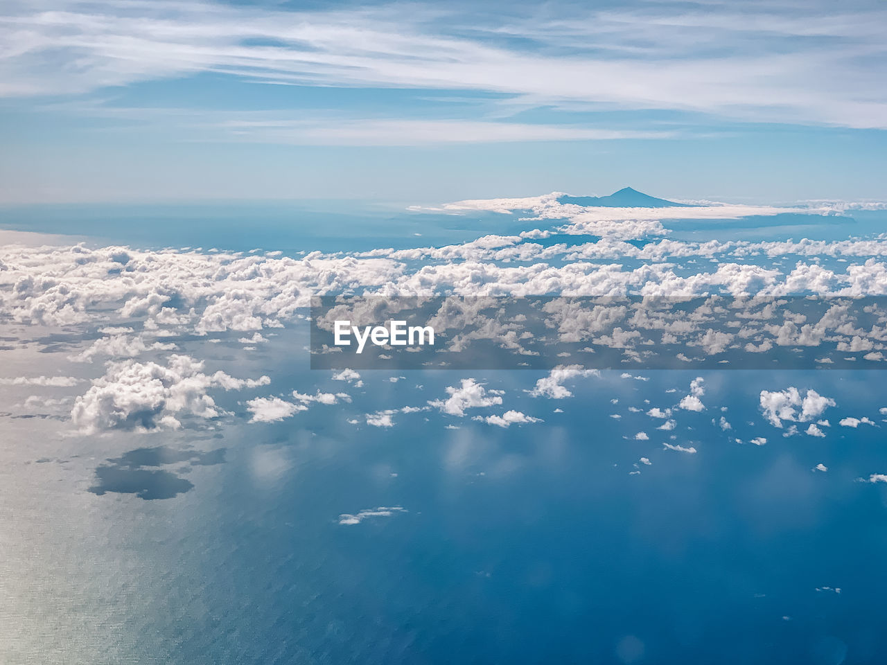 Aerial view of sea against sky