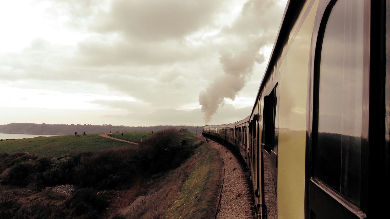 Train passing through landscape