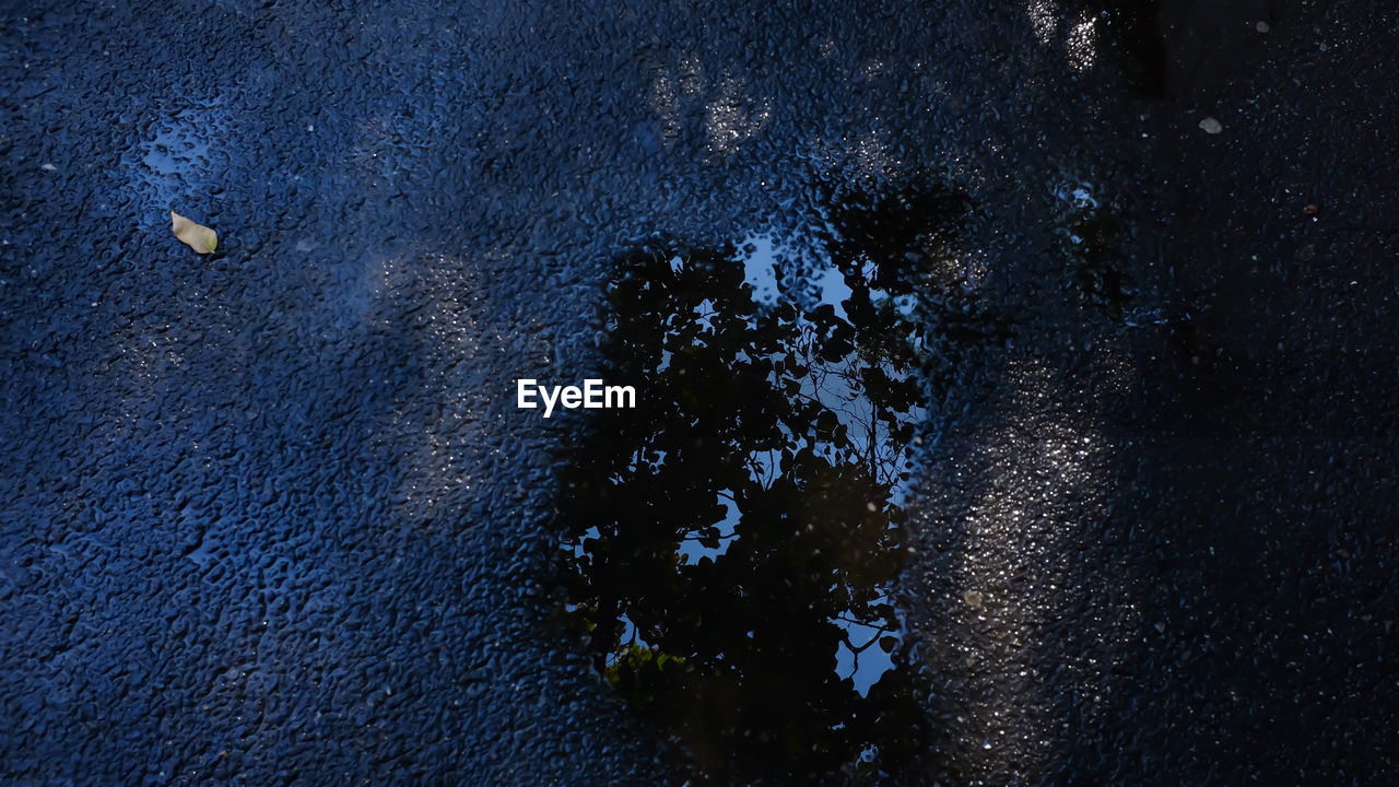 HIGH ANGLE VIEW OF WET ROCK