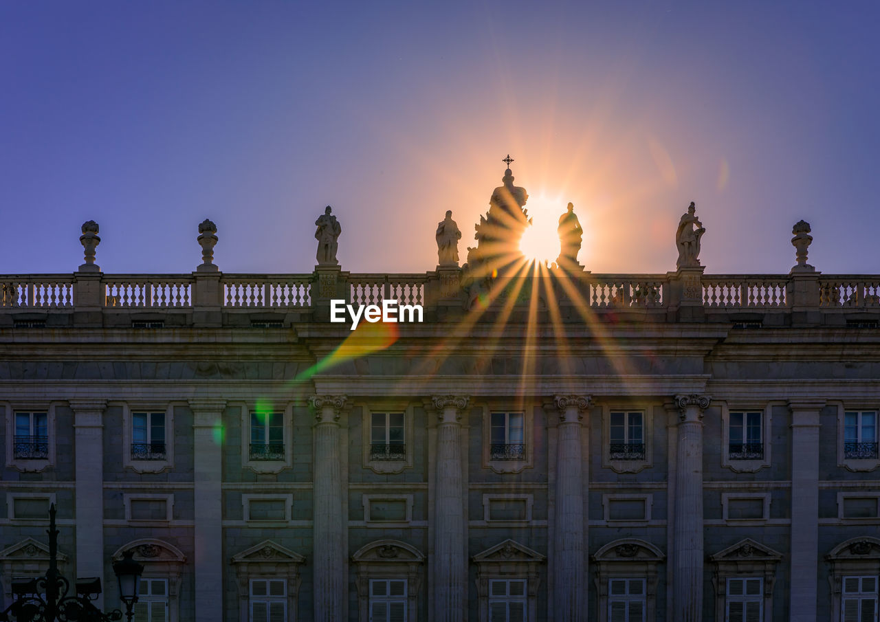 low angle view of historic building against clear sky