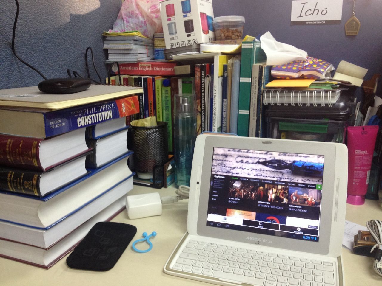 FULL FRAME OF BOOKS ON TABLE