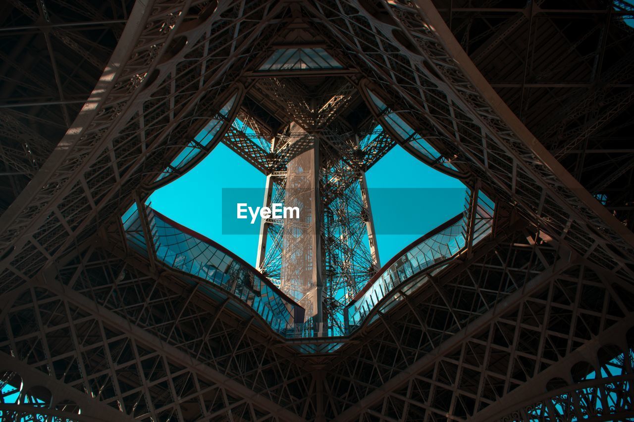 Low angle view of eiffel tower