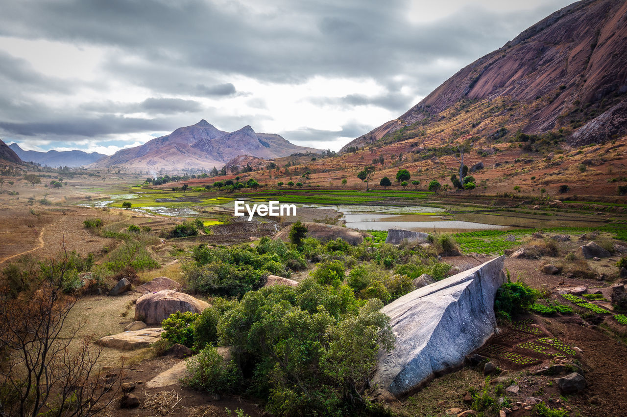 SCENIC VIEW OF ARID LANDSCAPE AGAINST SKY